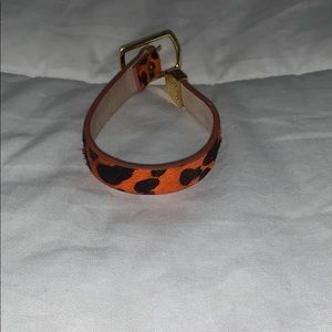 Rustic cuff calfskin bracelet